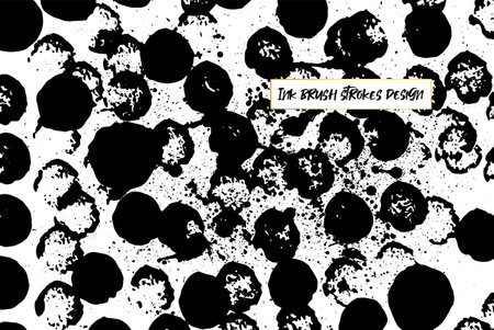 Ink brush strokes background. Grunge Brush strokes Background. Grunge texture Background. Abstract Black and white grunge texture. Vector brush stroke texture. Black ink, paint splatter.のイラスト素材