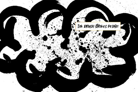 Ink brush strokes background. Grunge Brush strokes Background. Grunge texture Background. Abstract Black and white grunge texture. Vector brush stroke texture. Black ink, paint splatter.のイラスト素材