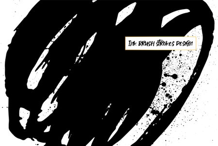 Ink brush strokes background. Grunge Brush strokes Background. Grunge texture Background. Abstract Black and white grunge texture. Vector brush stroke texture. Black ink, paint splatter.のイラスト素材
