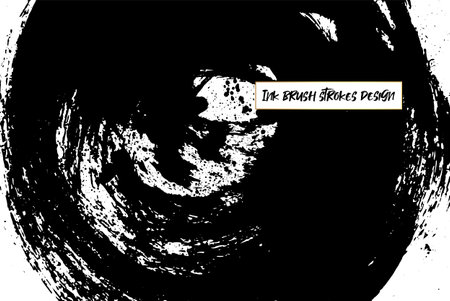 Ink brush strokes background. Grunge Brush strokes Background. Grunge texture Background. Abstract Black and white grunge texture. Vector brush stroke texture. Black ink, paint splatter.のイラスト素材