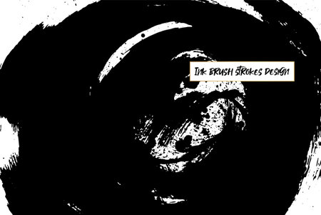 Ink brush strokes background. Grunge Brush strokes Background. Grunge texture Background. Abstract Black and white grunge texture. Vector brush stroke texture. Black ink, paint splatter.のイラスト素材