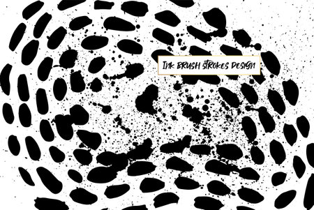 Grunge ink brush strokes elements. Black paint brush, stroke, line, grunge. Dirty textures of banners, boxes, frames and design elements. Black grunge brush stroke ink template collectionのイラスト素材
