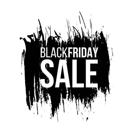 Black friday sale banner layout design. Ink brush stroke with typography on transparent background. Ink brush sale stripes and banners. Sale discount icons. Black friday, big sale. Title text. Banner, poster, wallpaper. Ink painting. Brush stroke.のイラスト素材