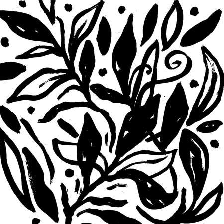 Abstract ink brush stroke background. Modern artistic texture created with expressive black brush strokes on white background. Minimalist vector illustration perfect for posters, branding, packagingのイラスト素材