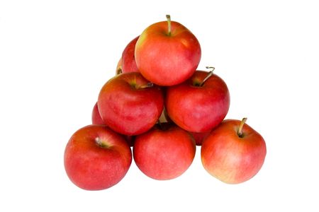 Group of red apples isolated on white background.の写真素材