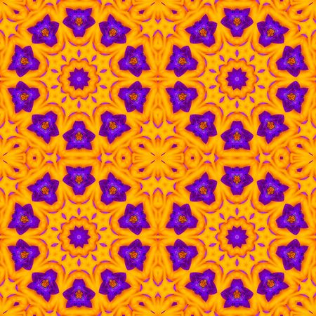 Bright colorful seamless geometric pattern ornament for design and decor. Tracery template for design work, for printing on fabric. Abstract symmetry background for packaging design, covers.の写真素材