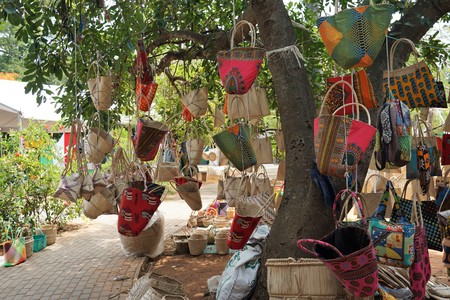 african souvenir market in Maputo Mozambiqueの写真素材