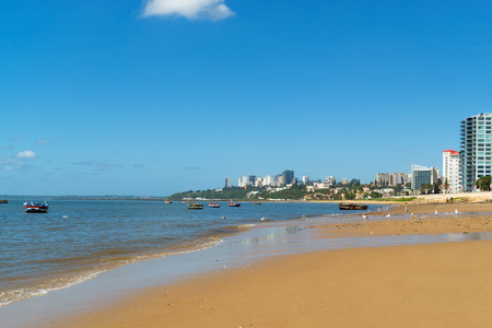 Boats of fishermen on the Indian Ocean in Maputo Mozambique Africaの写真素材