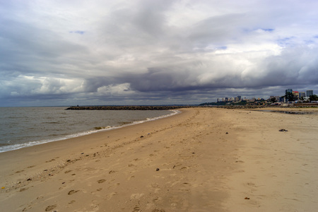Clouds on the horizon over the Indian Ocean in Mozambique Africaの写真素材
