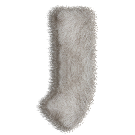 Natural fur alphabet isolated on white backgroundの写真素材