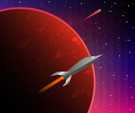 Colorful sci-fi Vector illustrationのイラスト素材