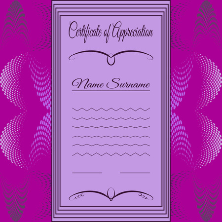 Certificate template with decorative luxury border and text.のイラスト素材