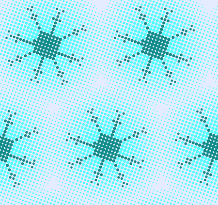 Pattern from the dotted lines of falling snowflakes. Stylization of cross stitch. Vector illustration can be used for design of holiday cards, packing paper, posters.のイラスト素材