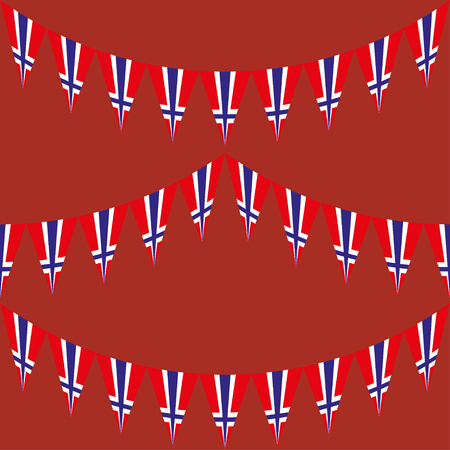 Seamless background with national flag of Norway. Patriotic background to Independence Day of Norway. Template for design of geographical, tourist, sports pages. Vector pattern for festive design.のイラスト素材