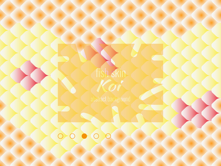 National oriental pattern, colorful fish skin of carp koi. Koi carp seamless pattern in gold and pink colors. Vector textured illustration.のイラスト素材