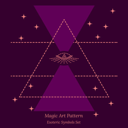 Esoteric symbol of opening third eye of soul. Science Illustration, look into universe concept....