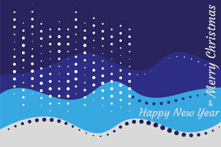 Banner Merry Christmas and Happy New Year. Festive cover, geometric shapes, nature and snowfall. Vector illustration for poster, website, advertising, social networks.のイラスト素材