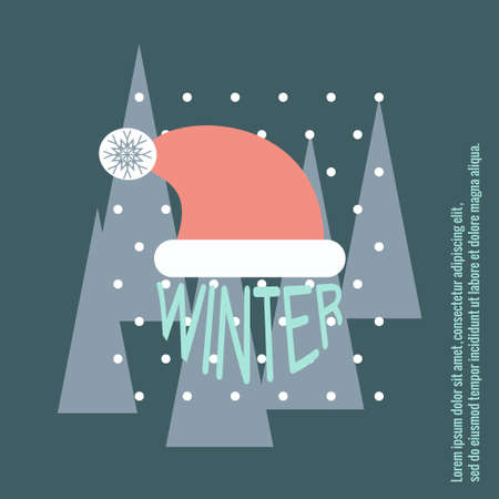 Season is Winter. Simple background for banner design, winter sale, holiday cards. Vector illustration.のイラスト素材