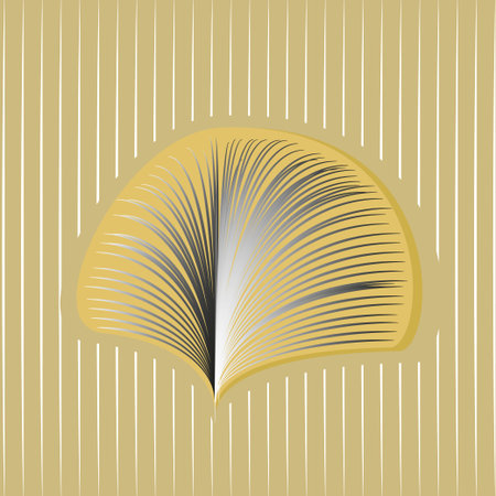 Abstract illustration of tropical leaf of plant, palm tree. Sink shutter. Vector drawing for logo design, floral background, textile decor.のイラスト素材