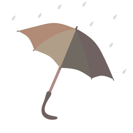 Large umbrella open from rain. Vector illustration for image of an umbrella, bad weather, pictures with image of protection from rain.のイラスト素材