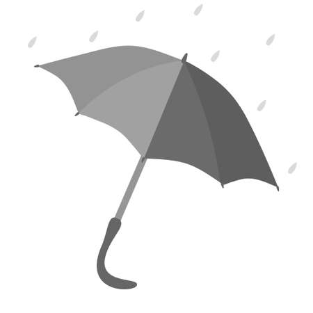 Large umbrella open from rain. Vector illustration for image of an umbrella, bad weather, pictures with image of protection from rain.のイラスト素材