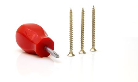 screws and screwdriverの写真素材
