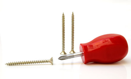 screws and screwdriverの写真素材