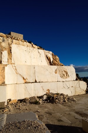abandoned marble quarry, walls of marbleの写真素材