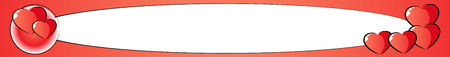 St. Valentine web banner with hearts and frame, cartoon styleのイラスト素材