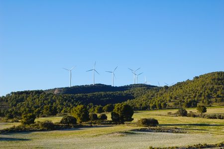 Wind energy: wind turbines farm - Spainの写真素材
