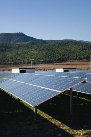 Solar power plant - Clean energy in Spainの写真素材