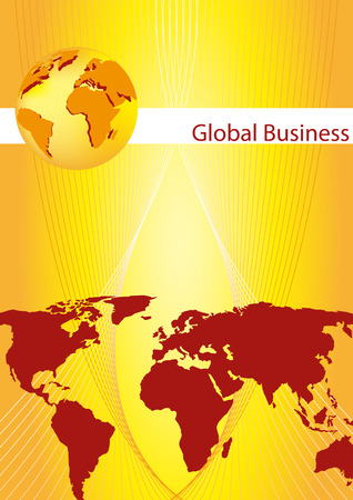 Brochure cover - Business card - Global business communication, company identityのイラスト素材