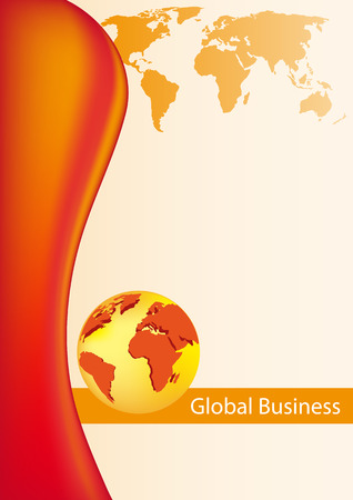 Brochure cover - Business card - Global business communication, company identityのイラスト素材