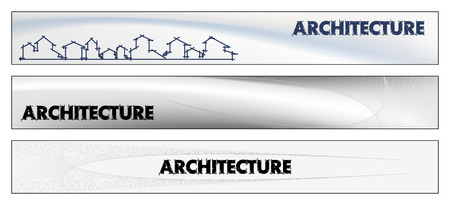 Web banner, business card - Real estate, architecture, construction company - Houses silhouettes and rainbow - Labels usefulのイラスト素材