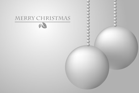 Christmas card with silver ballsのイラスト素材