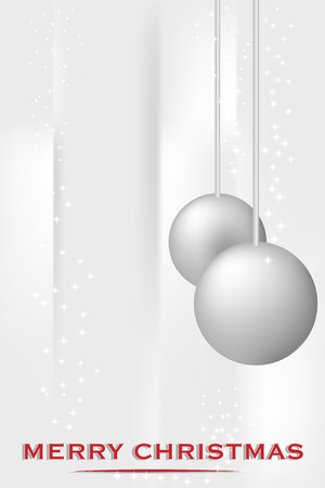 Christmas card with silver ballsのイラスト素材