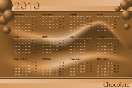2010 Calendar chocolate theme - Abstract backgroundのイラスト素材