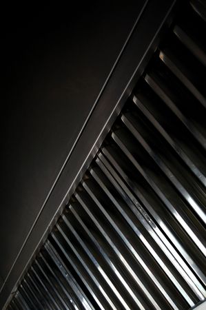 Exhaust systems, hood filters detail in a professional kitchenの写真素材