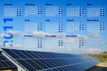 2011 Calendar renewable energy with solar panel 