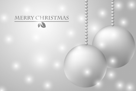 Christmas card with silver ballsのイラスト素材
