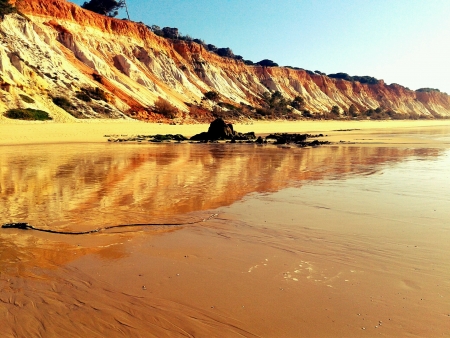 Portugal Praya da Falesia cliffs in Algarve region tourism destinationの素材