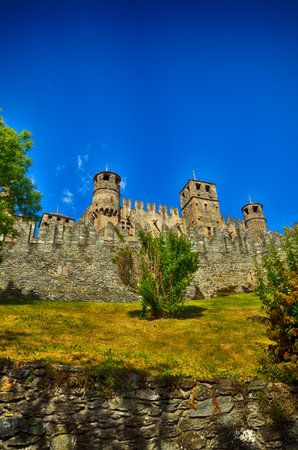 Castle of Fenis, one of the most famous castles in Aosta Valleyのeditorial素材