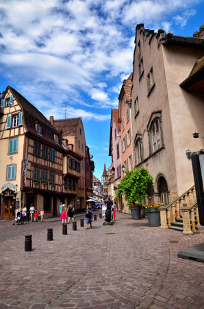 Colmar, french tourist destination in Alsace, situated on the Alsatian wine ruoteのeditorial素材