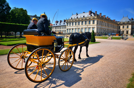 Castle of Luneville, carriage parade in the parkのeditorial素材