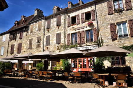 Martell, a small and lovely medieval town in the famous and touristic area of Dordogne river.のeditorial素材