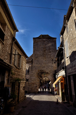 Rocamadour, one of the most beautiful village in France, the main street, below the sanctuaryのeditorial素材