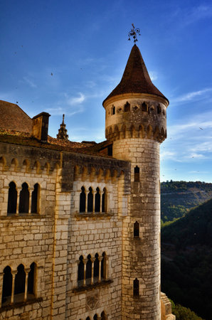 Rocamadour, one of the most beautiful village in France, details of the Sanctuary and the chapelsのeditorial素材