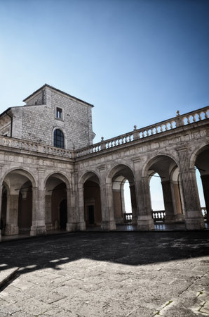 Benedictine Montecassino Abbey, Cassino, Italy, destroyed by bombing in second World War and rebuiltのeditorial素材