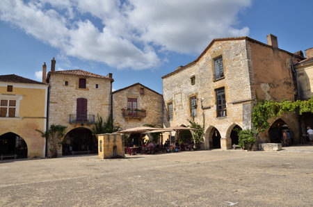 Monpazier is one of the most beautiful village in France and the most famous bastideのeditorial素材