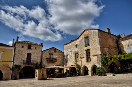 Monpazier is one of the most beautiful village in France and the most famous bastideのeditorial素材